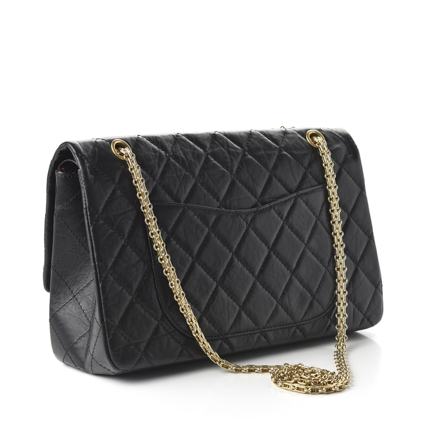 Aged Calfskin Quilted 2.55 Reissue 227 Flap Black