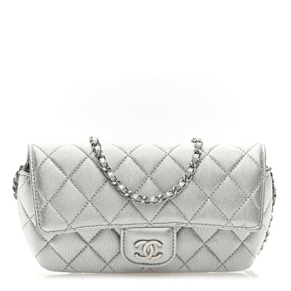 Chanel Metallic Lambskin Quilted Glasses Case With Chain Silver 1 of 11