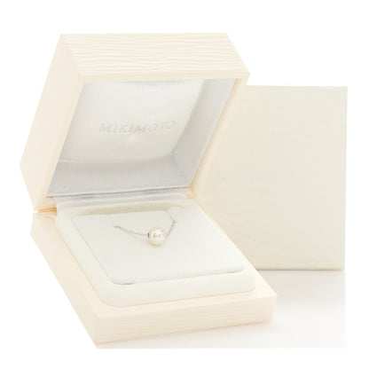 Mikimoto 18K White Gold Akoya Pearl 8mm Single Pendant Necklace 6 of 6