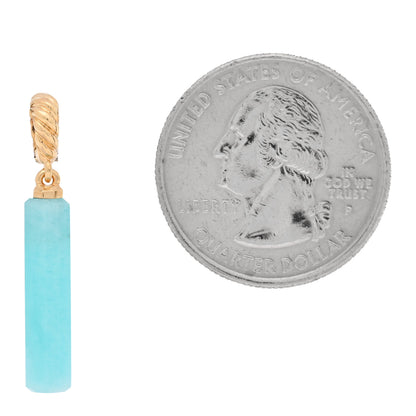 David Yurman 18K Yellow Gold Amazonite Barrel Amulet Pendant 2 of 3