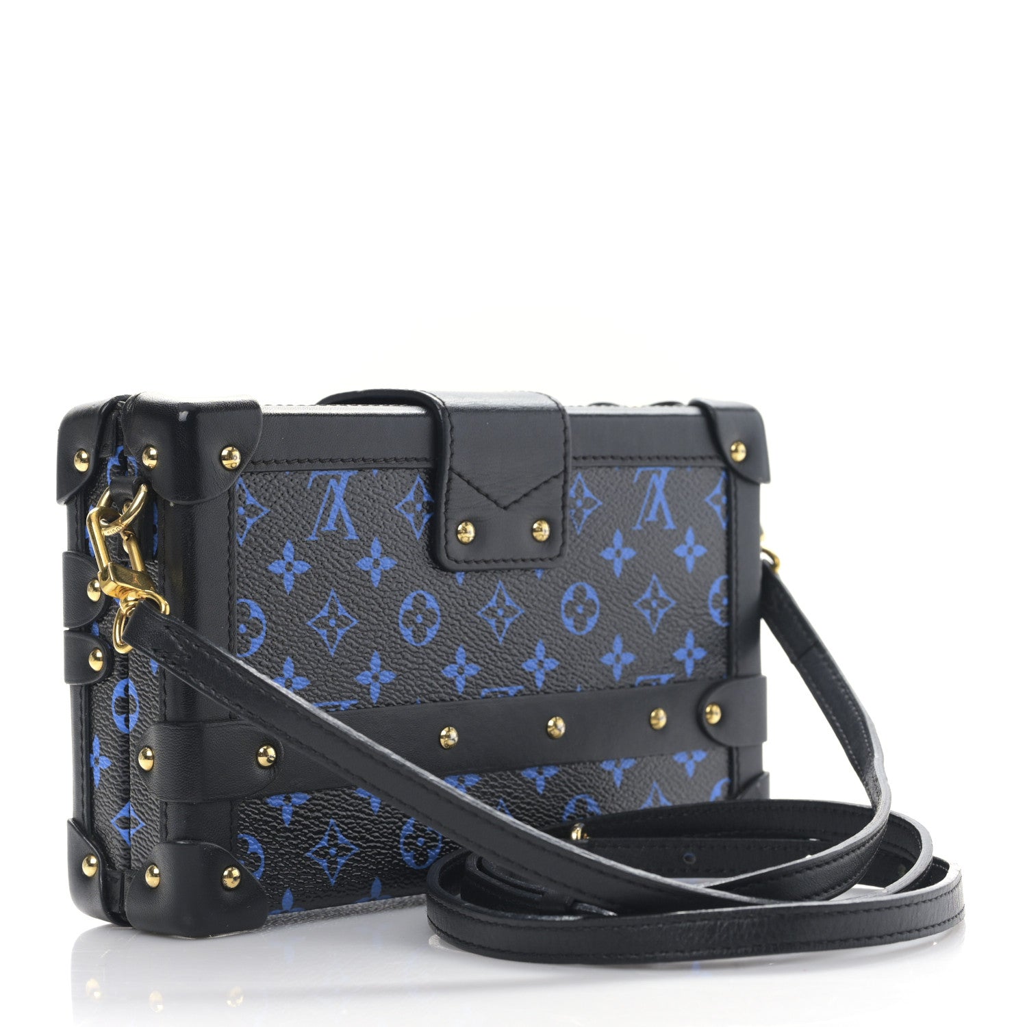 Louis Vuitton Monogram Petite Malle Blue Black 3 of 8