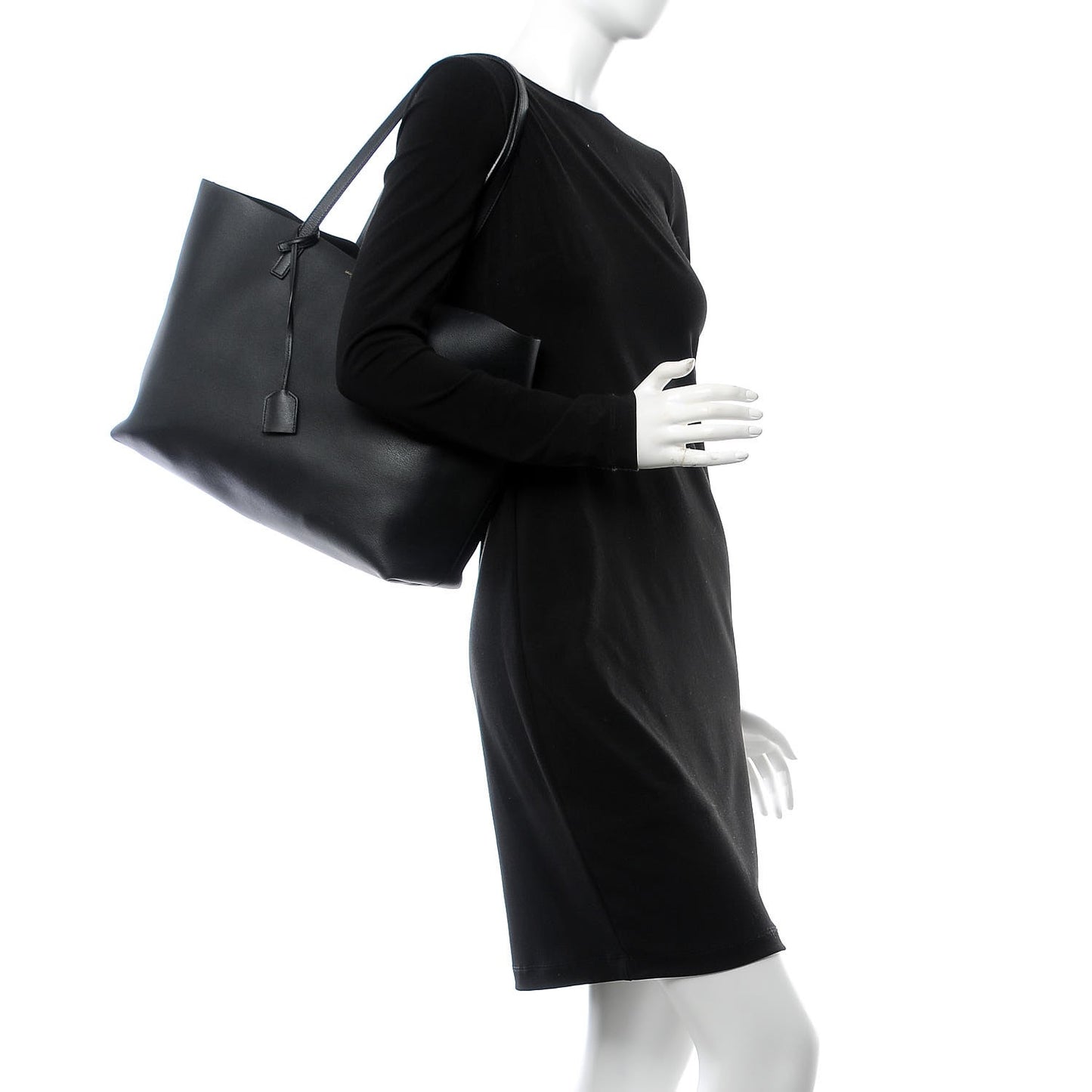 Calfskin Large Shopping Tote Black