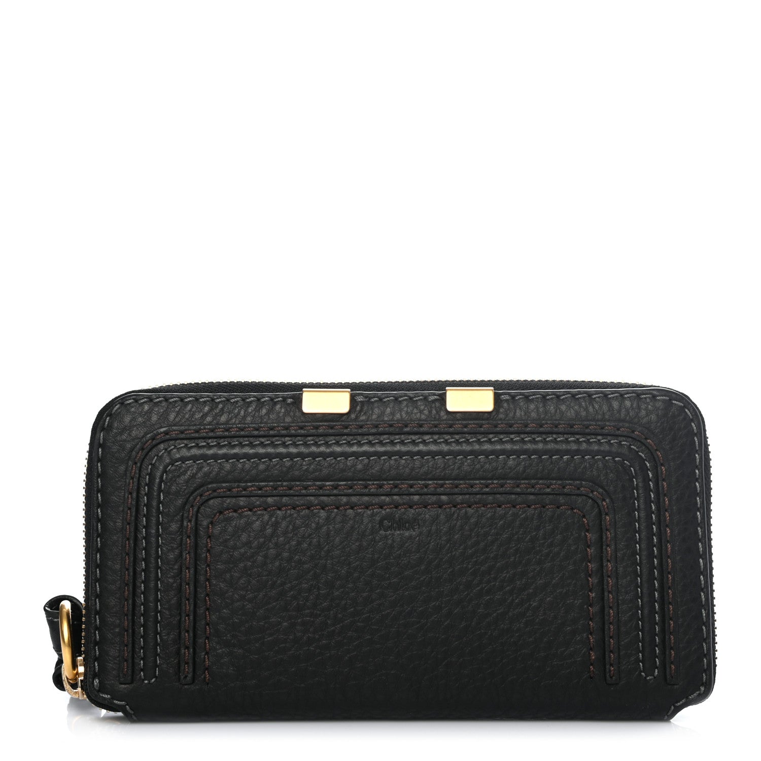 Chloe Grained Calfskin Marcie Long Zip Around Wallet Black 1 of 8