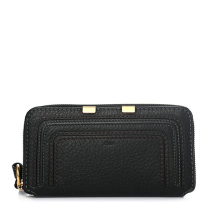 Chloe Grained Calfskin Marcie Long Zip Around Wallet Black 1 of 8