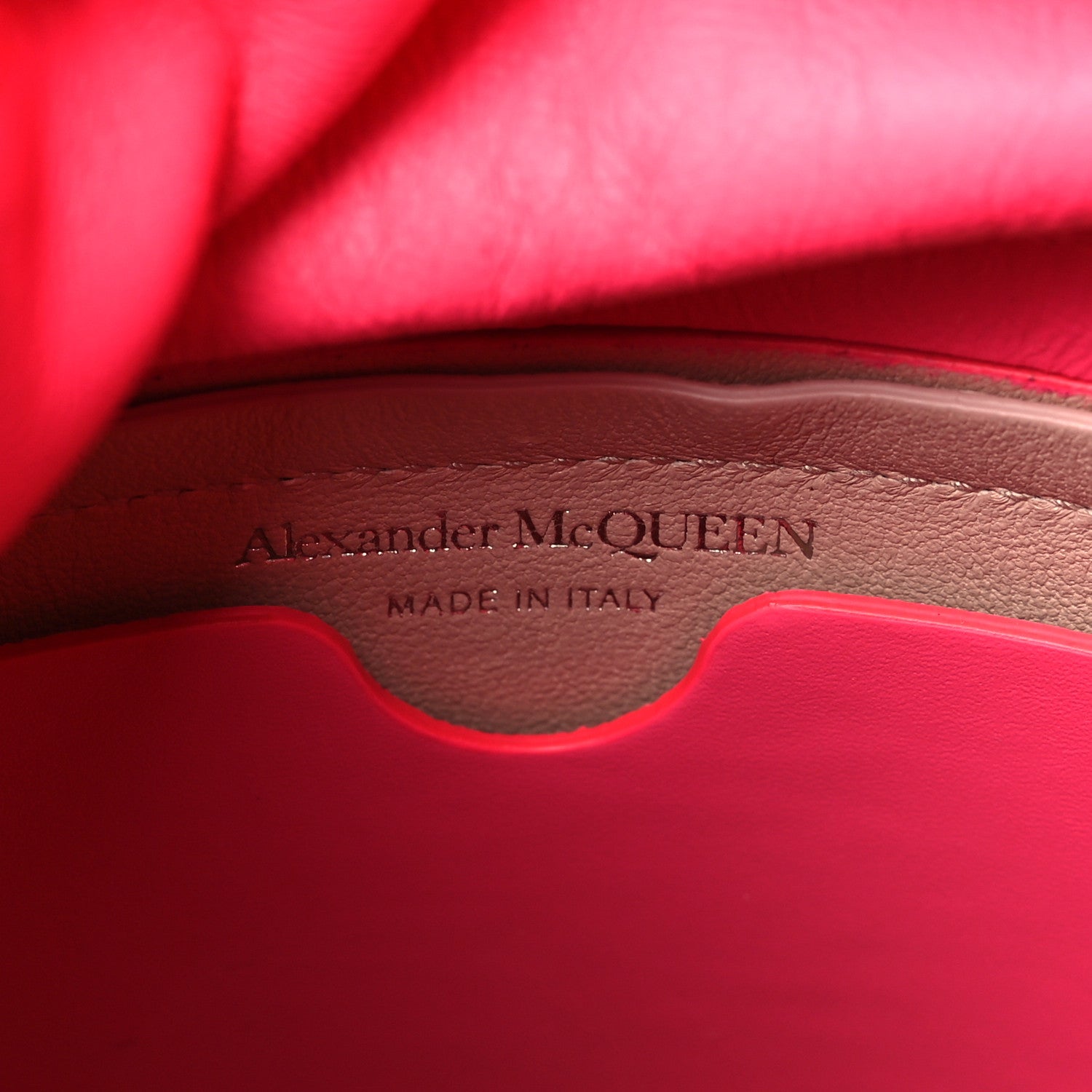Alexander McQueen Calfskin The Soft Curve Drawstring Bag Neon Pink 6 of 9