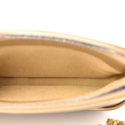Chanel Metallic Calfskin Crocodile Embossed Small Gabrielle Clutch With Chain Gold 6 of 13