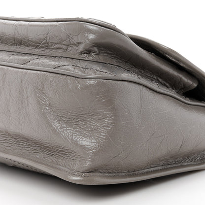 Saint Laurent SAINT LAURENT Crinkled Calfskin Matelasse Monogram Medium Niki Chain Satchel Fog 11 of 11