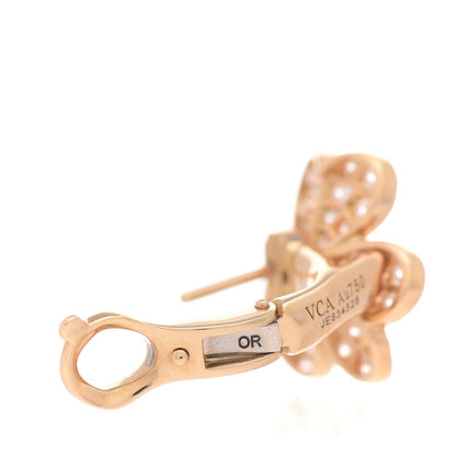 Van Cleef & Arpels 18K Yellow Gold Diamond Small Frivole Pave Earrings 5 of 6