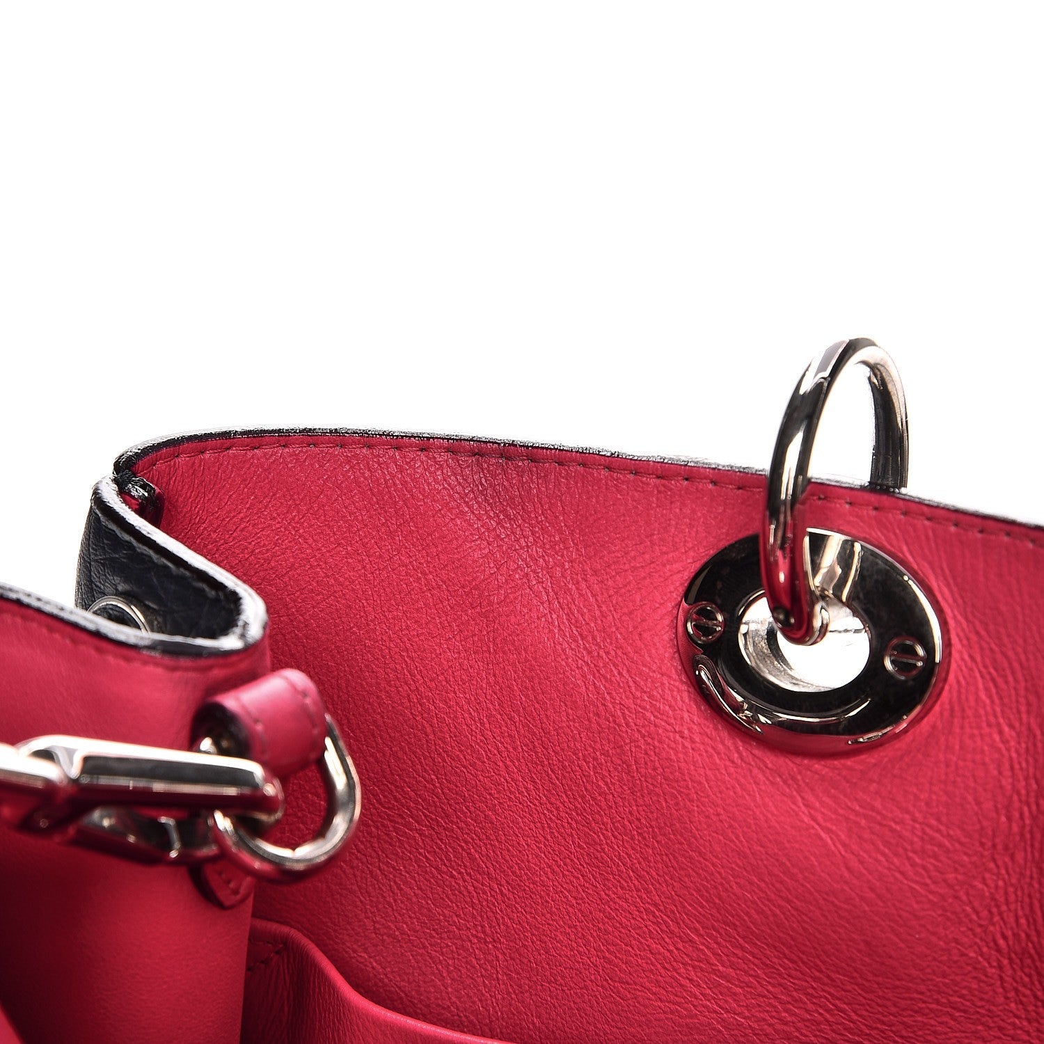 Christian Dior Bullcalf Medium Diorissimo Tote Navy Fuchsia 19 of 28