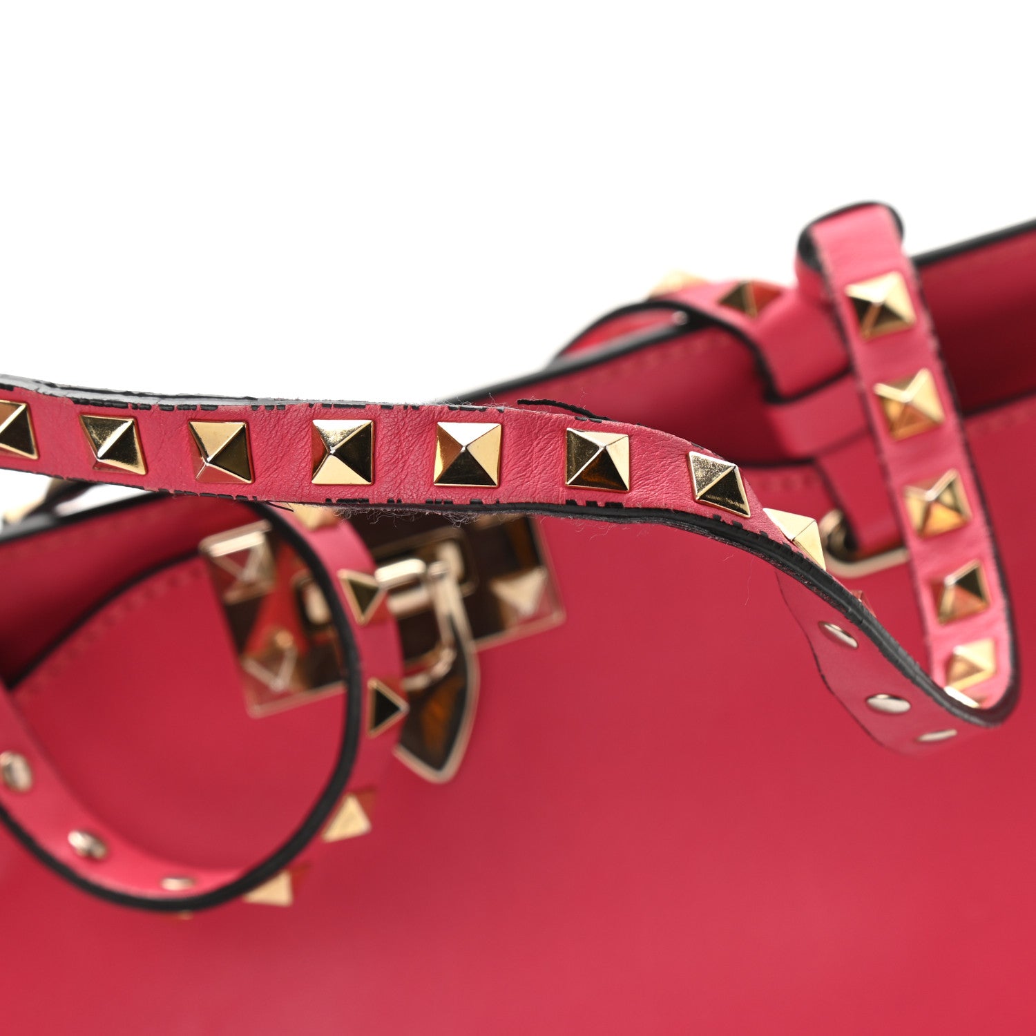 Valentino Garavani Vitello Small Rockstud Tote Deep Rose 14 of 17