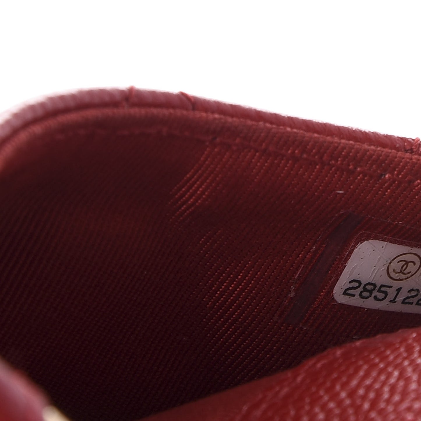 Caviar Quilted CC Zip Card Holder Red