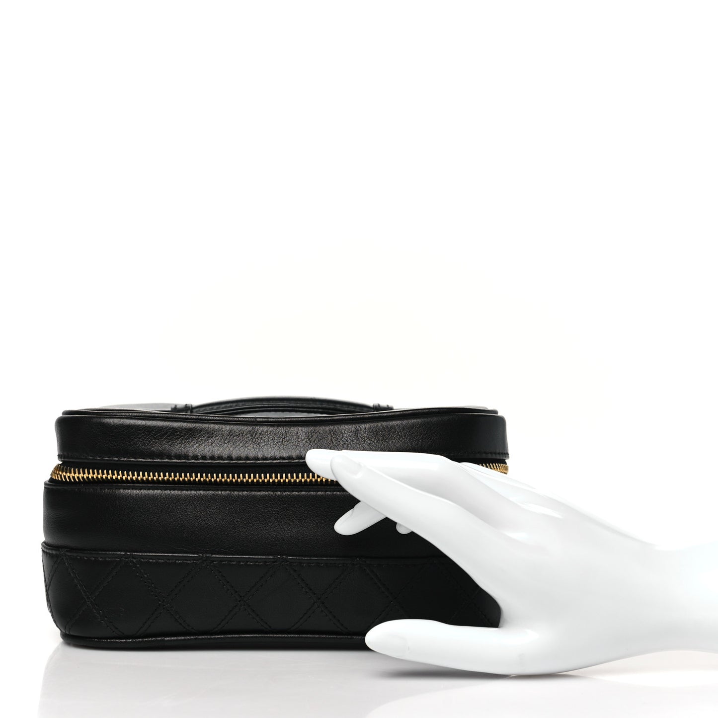 Lambskin Vanity Cosmetic Case Black