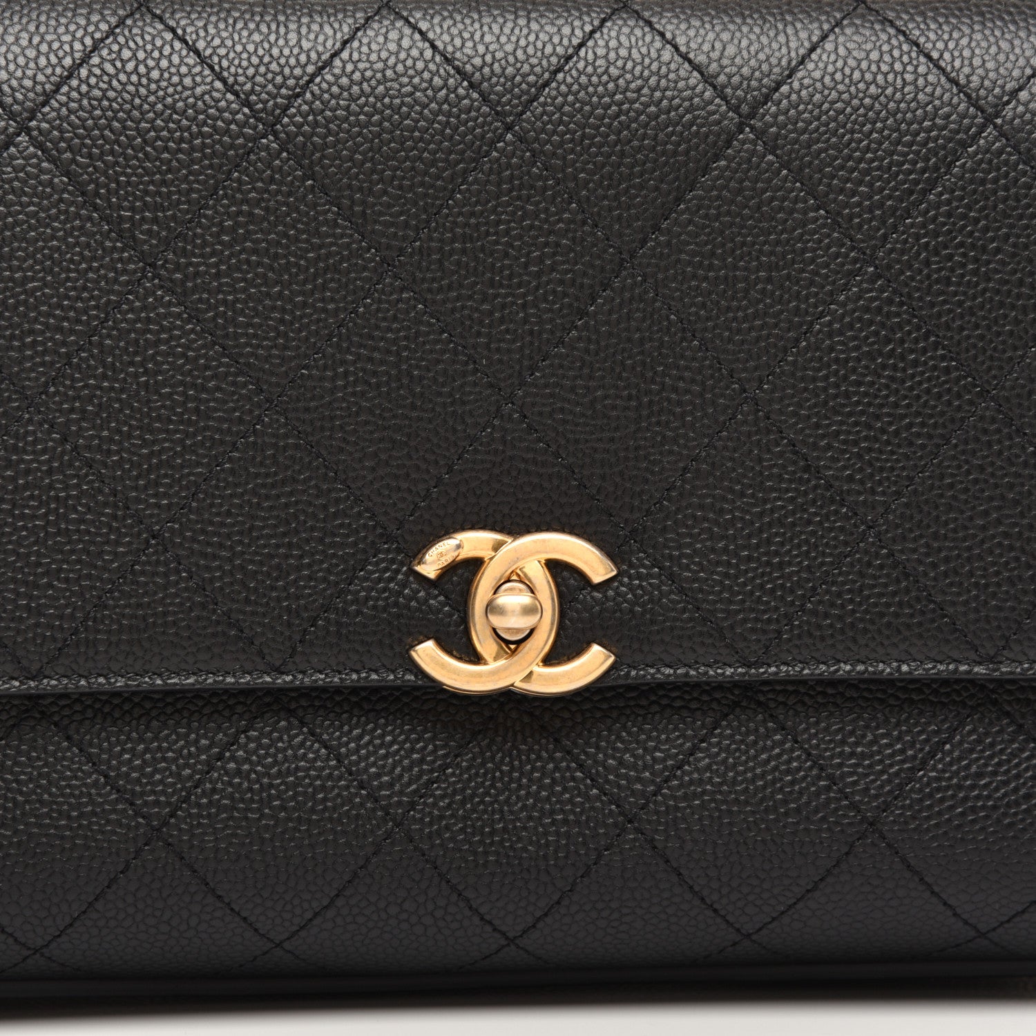 Chanel Caviar Diamond Stitched Small Top Handle Flap Black 11 of 12