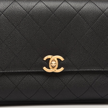 Chanel Caviar Diamond Stitched Small Top Handle Flap Black 11 of 12