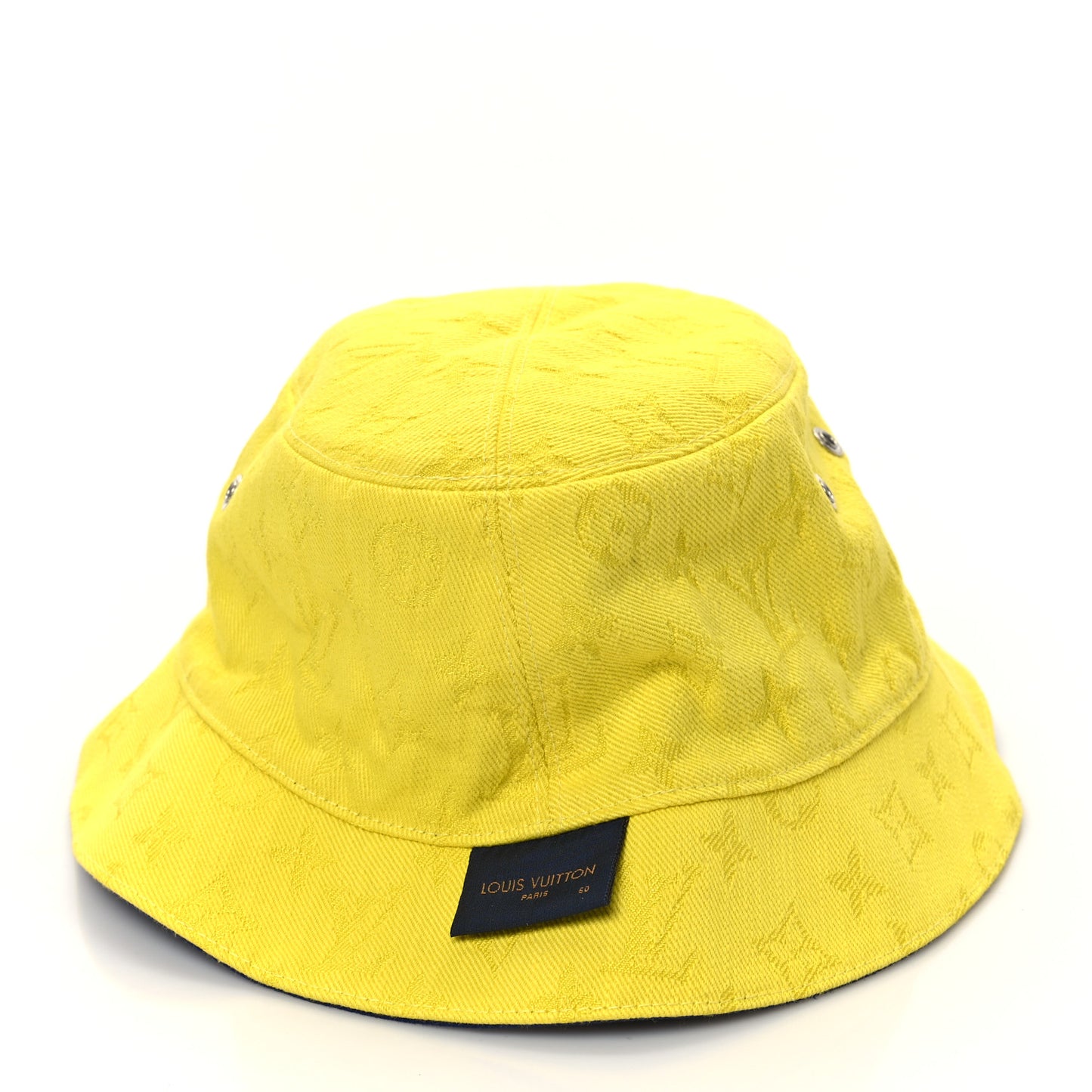 Canvas Monogram Reversible Everyday Bucket Hat 60 Blue White Yellow