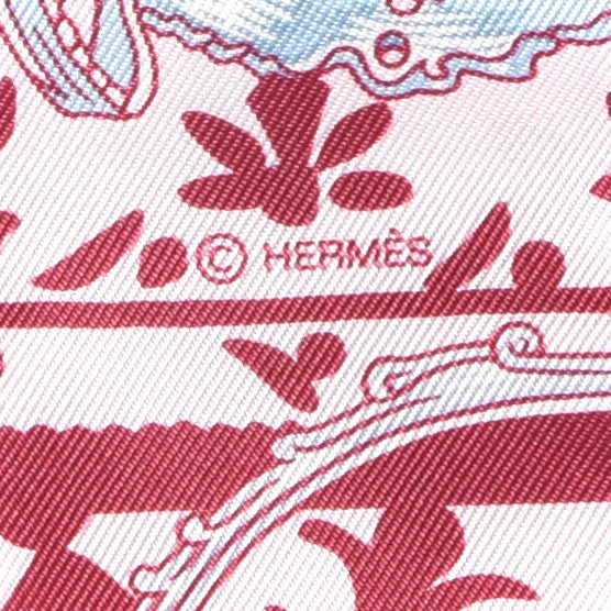 Hermes Silk Etriers Remix Twilly Rose Pale Bordeaux 3 of 4