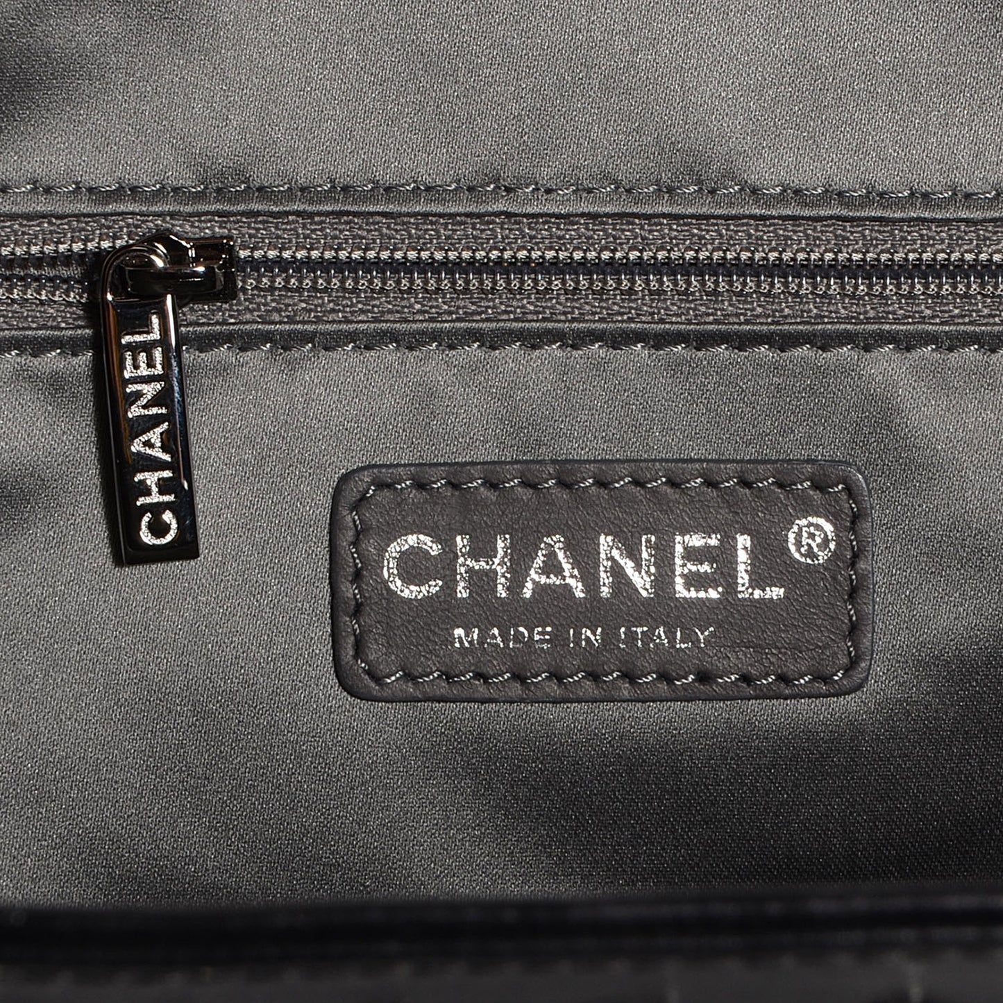 Lambskin Stitched Lax Shopping Tote Black
