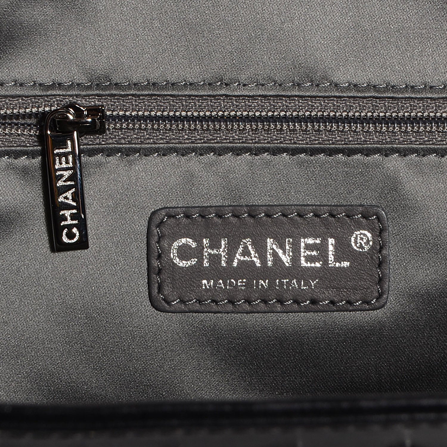 Chanel Lambskin Stitched Lax Shopping Tote Black 6 of 8