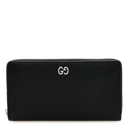 Gucci Pebbled Calfskin Dorian Zip Around Wallet Black 1 of 6