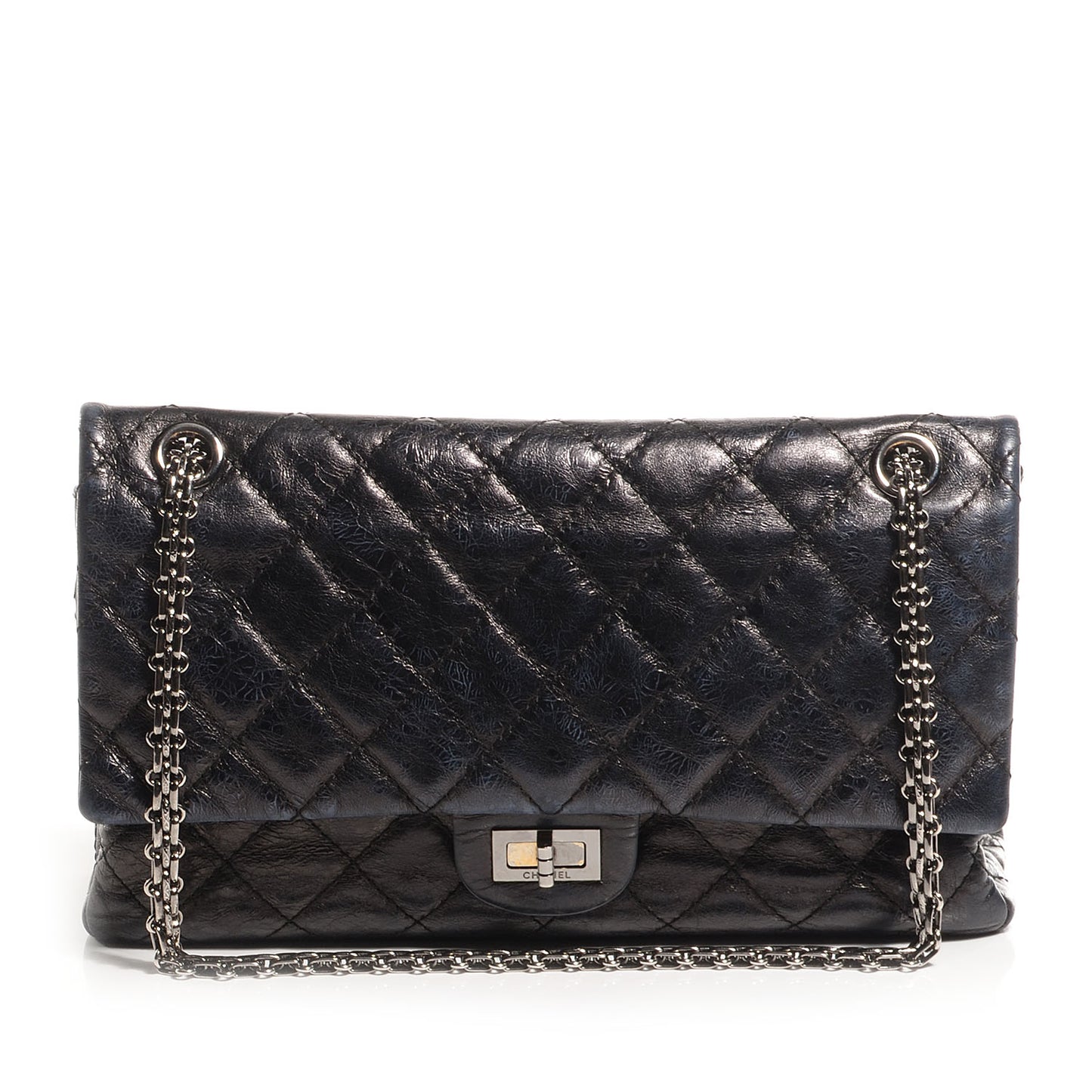Aged Calfskin 2.55 Reissue 226 Flap Metallic Black