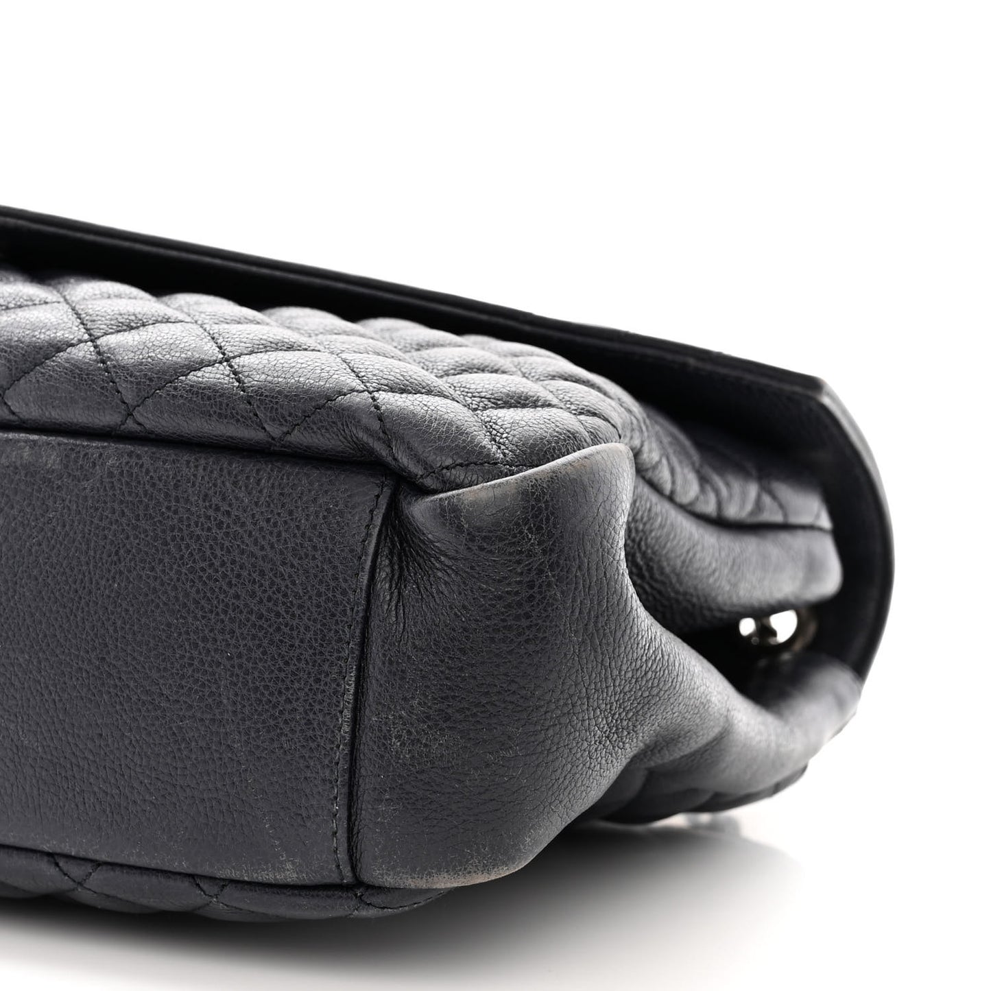 SAINT LAURENT Calfskin Mixed Matelasse Triquilt Large Monogram Envelope Satchel Deep Marine