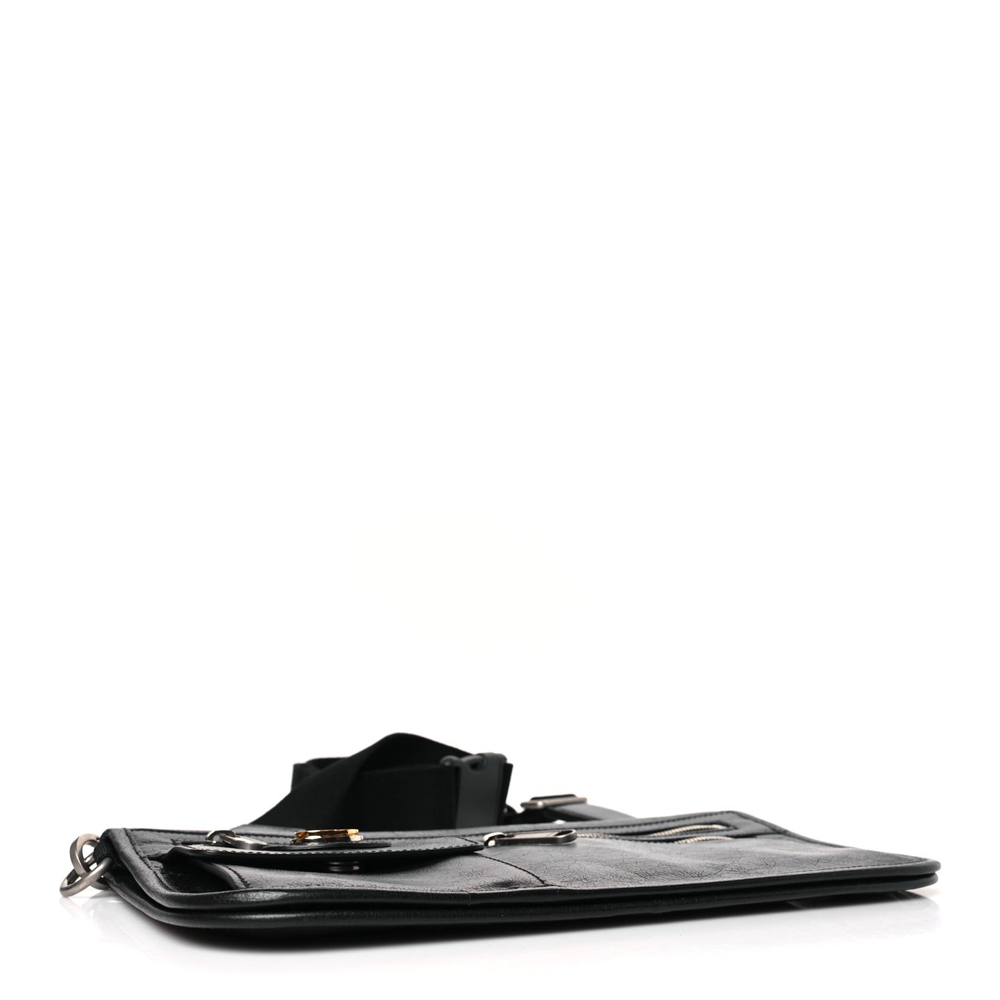 Fluffy Calfskin Morpheus Messenger Bag Black