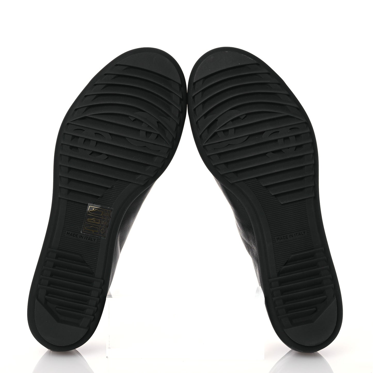 Lambskin Cap Toe CC Mary Jane Flats 38 Black