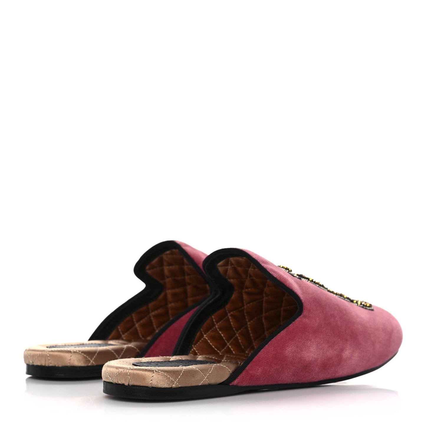 Velvet Crystal Snake Embroidered Womens Slippers 36 Tibet Red