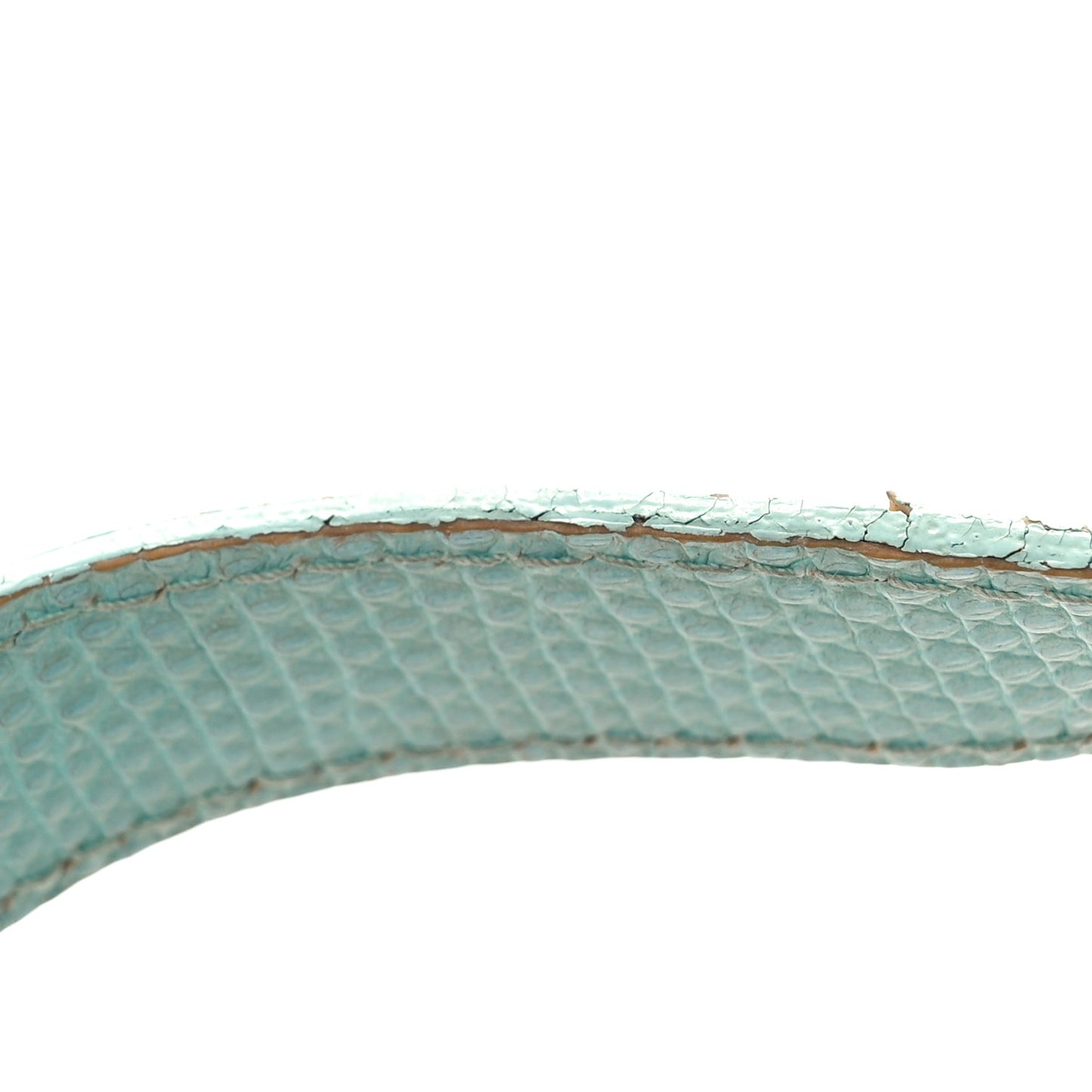 Fabric Lizard Crystal Embroidered Baguette Celeste
