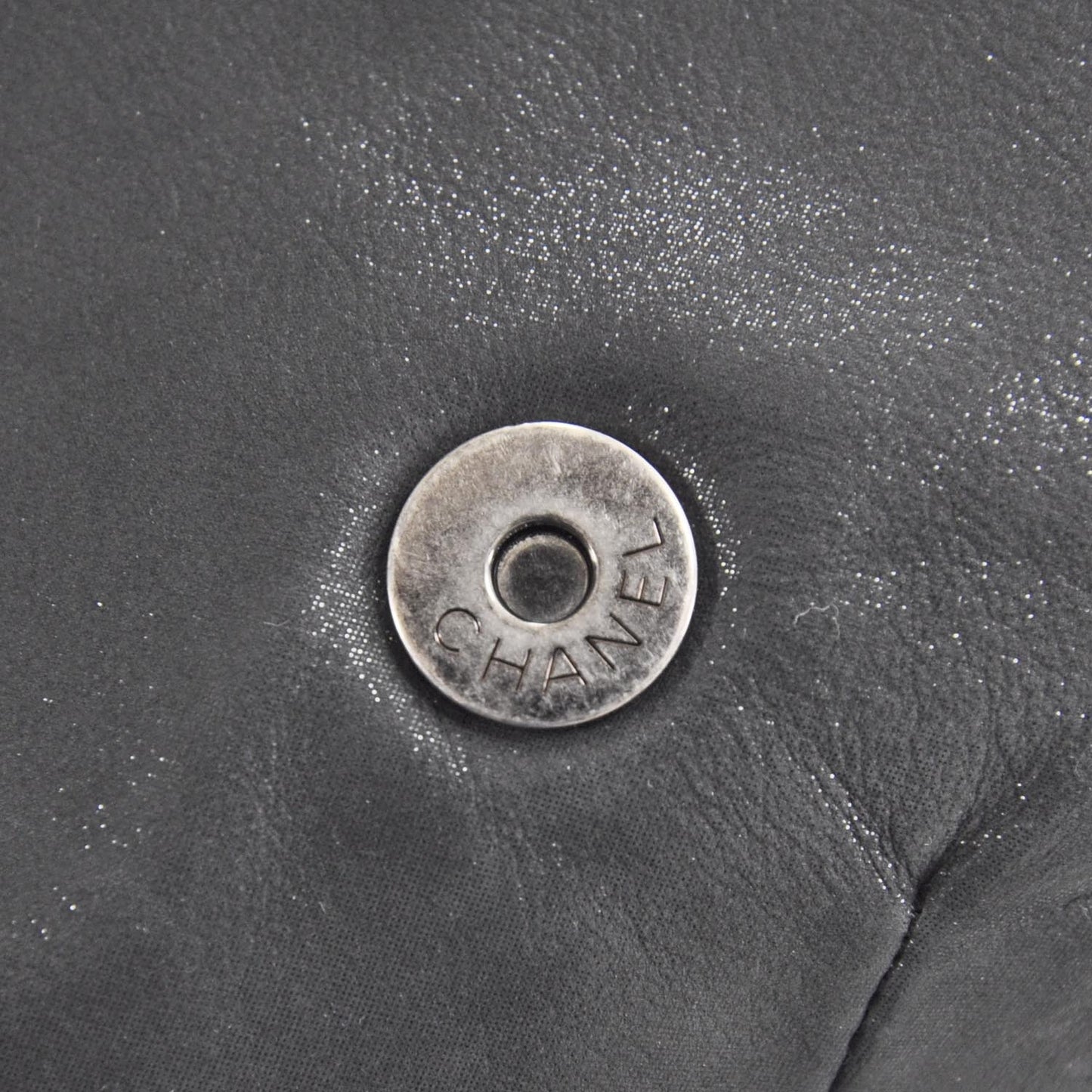 Iridescent Calfskin Glint Flap Black