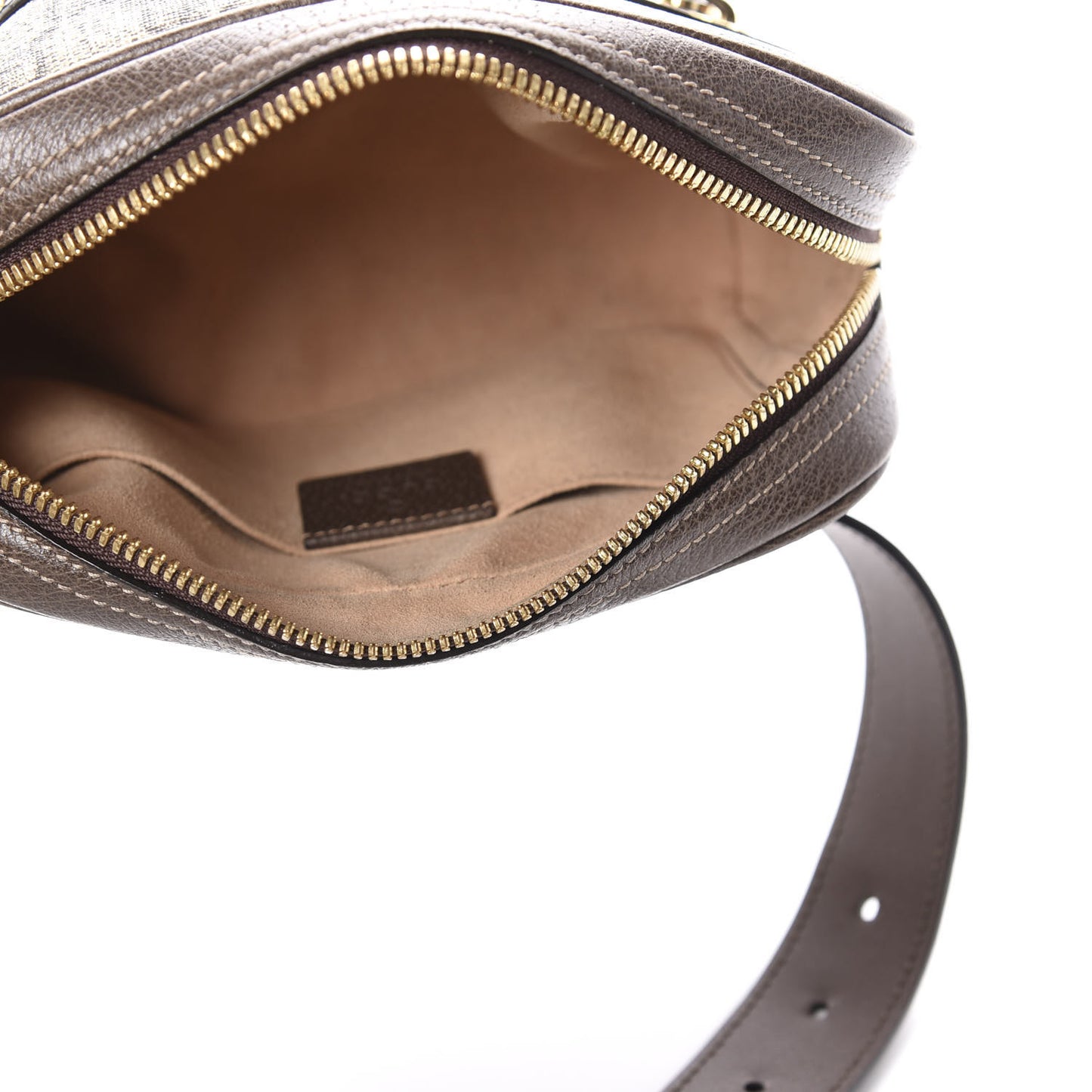 GG Supreme Monogram Web Small Ophidia Belt Bag 85 34 Dark Brown