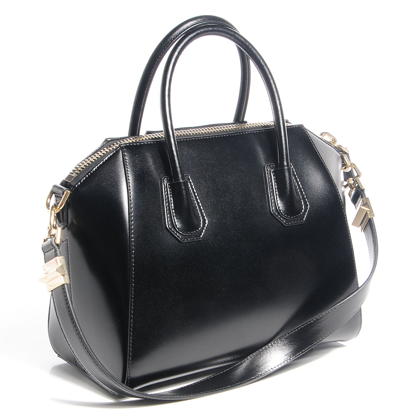 Shiny Lord Calfskin Small Antigona Black
