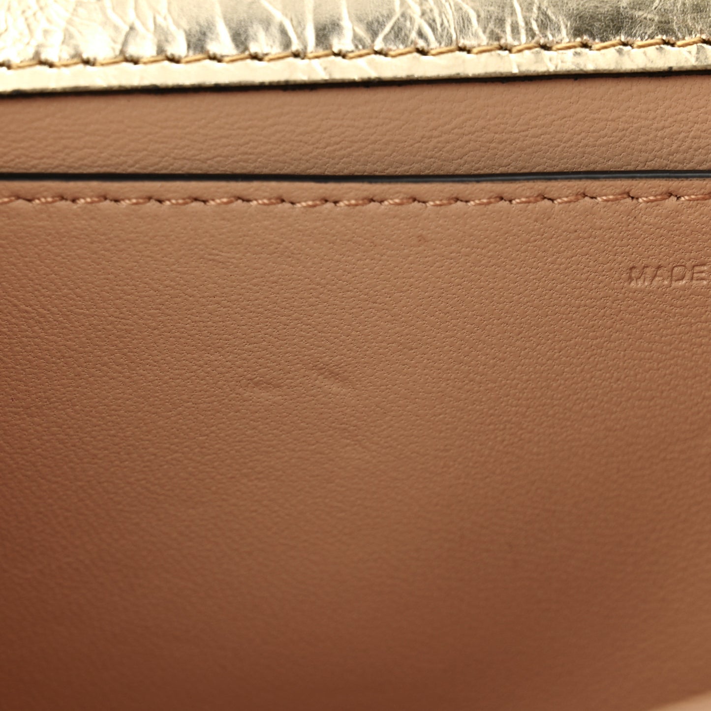 Metallic Crackle Effect Calfskin Vlogo Loco Shoulder Bag Platino