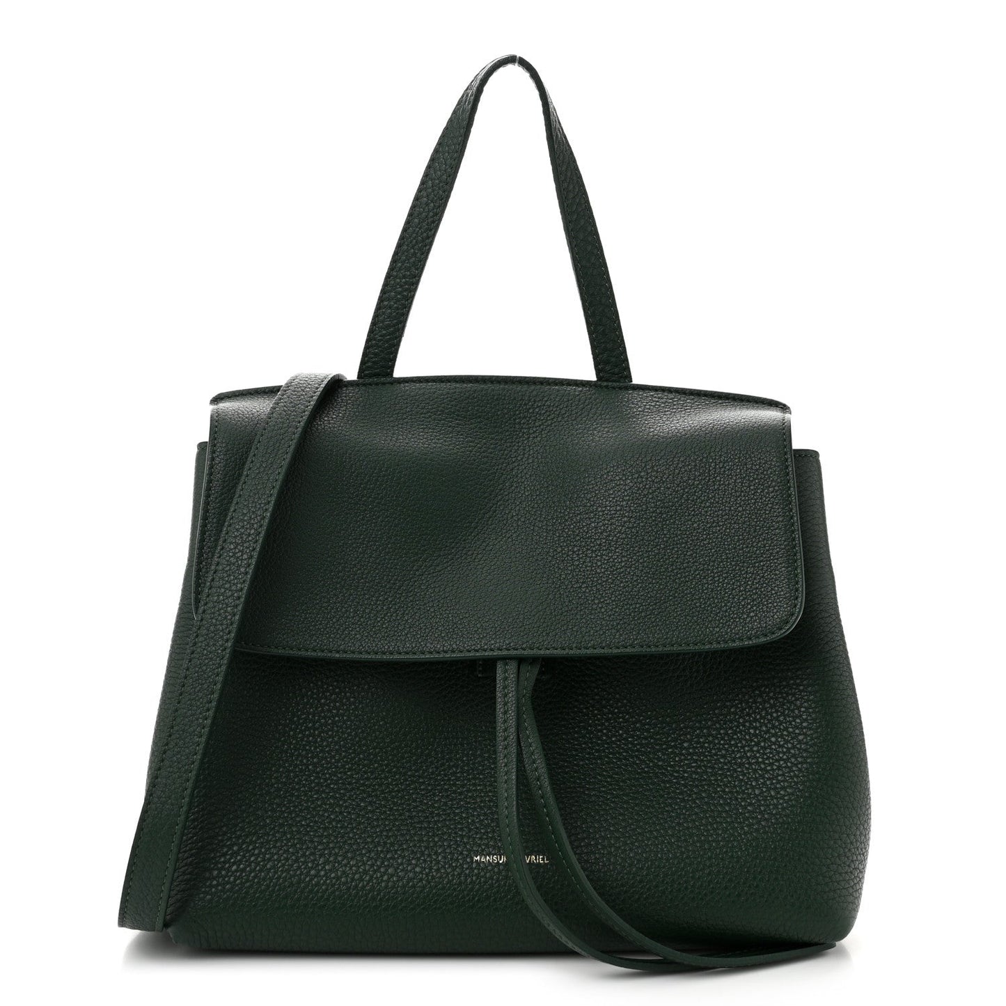 Tumbled Calfskin Mini Lady Bag Moss
