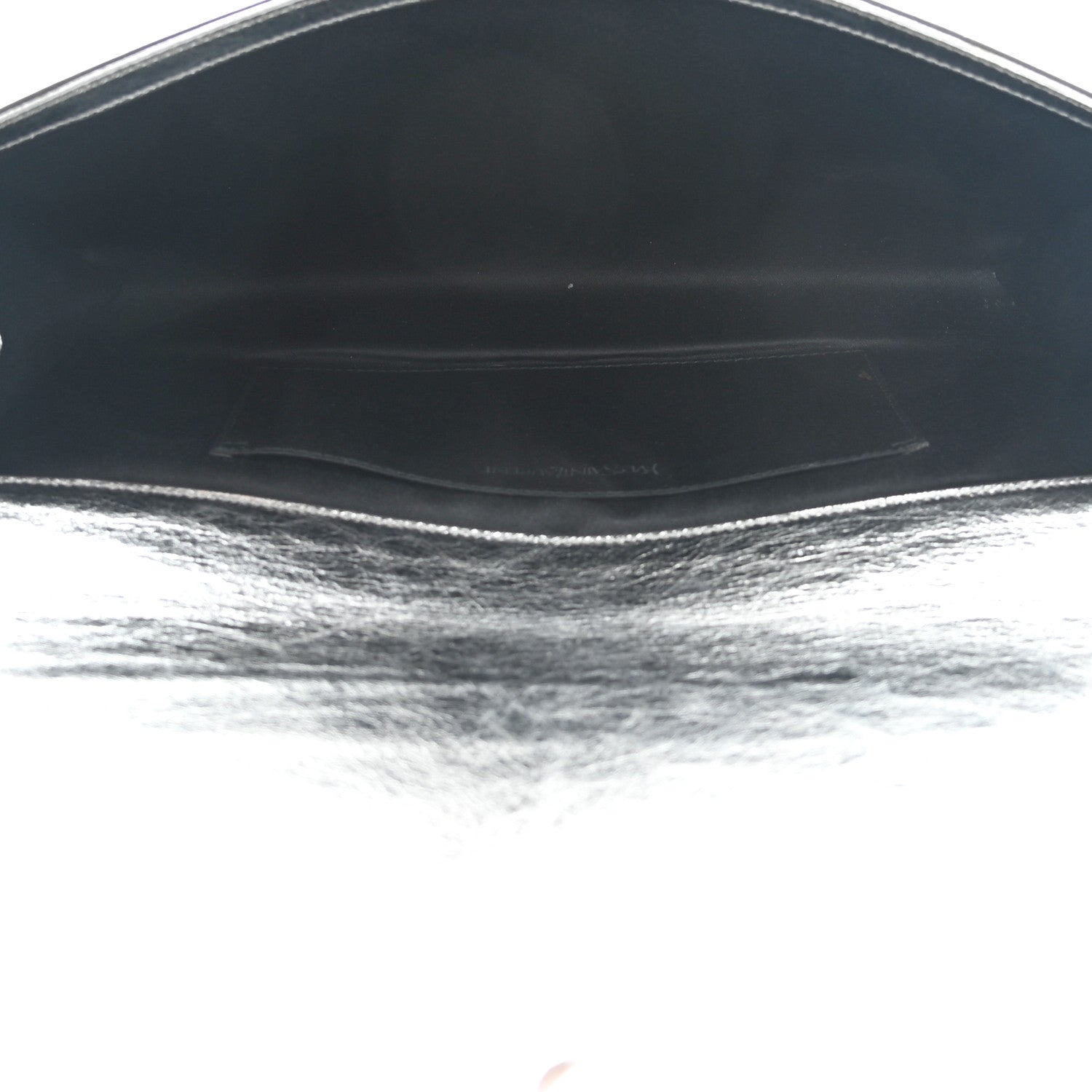 Saint Laurent Metallic Calfskin Monogram Large Belle De Jour Clutch Silver 6 of 8