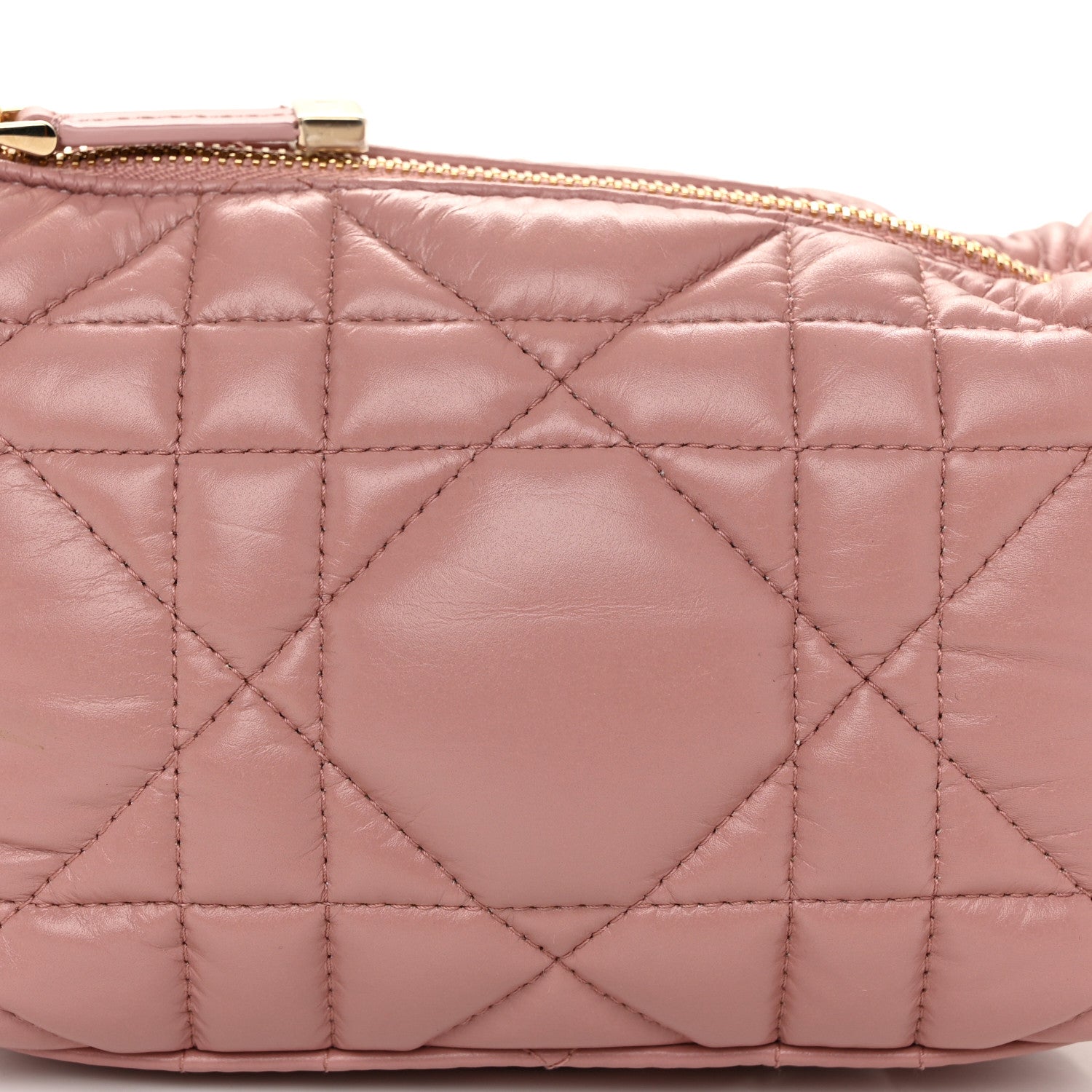 Christian Dior Calfskin Macrocannage Small Diortravel Nomad Pouch Old Rose 8 of 10