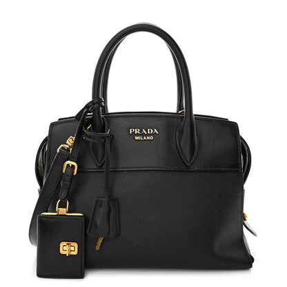 Prada Saffiano City Calfskin Small Esplanade Tote Black 1 of 27