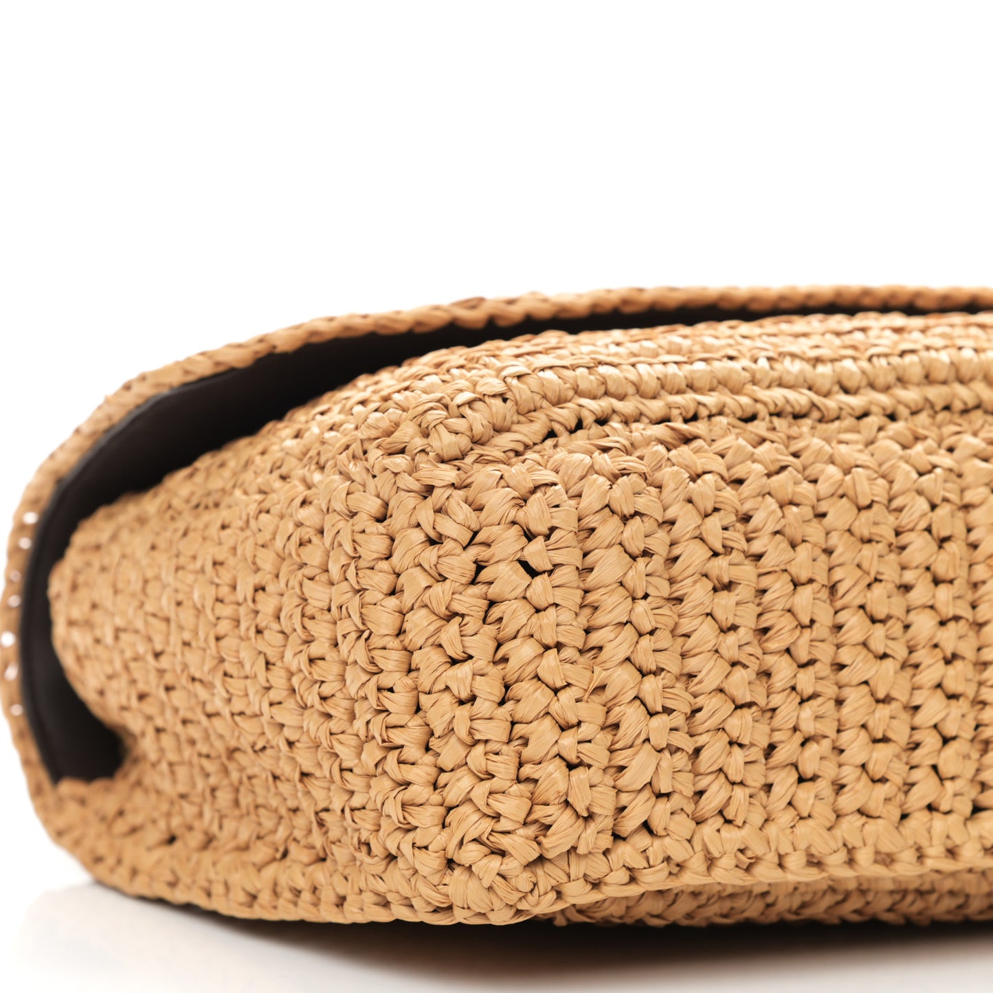 Raffia Calfskin Monogram Medium Niki Chain Satchel Tan