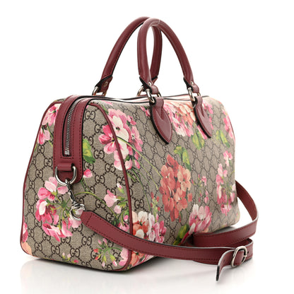 Gucci GG Supreme Monogram Blooms Medium Boston Beige Multicolor Dry Rose 3 of 12