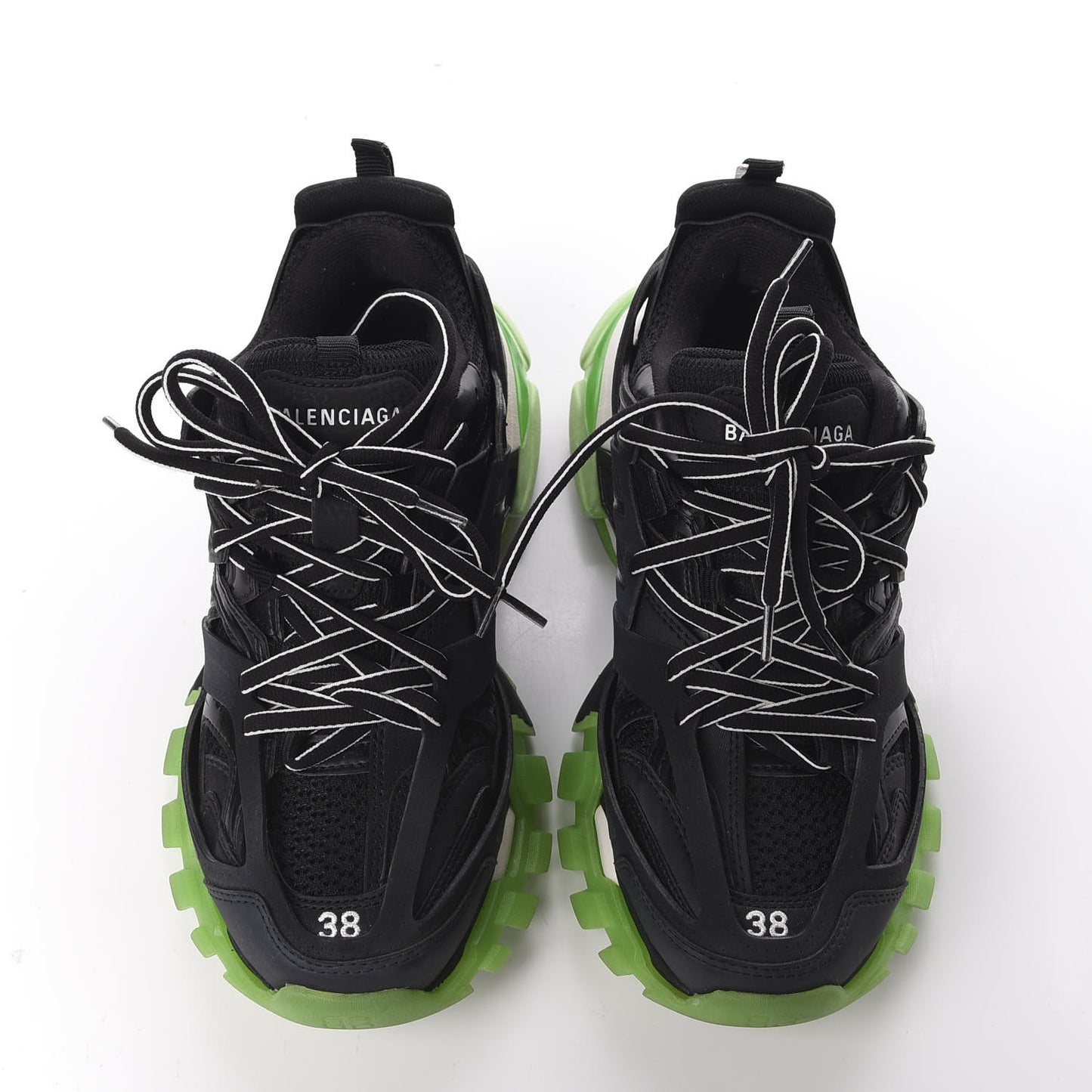 Mesh Nubuck Effect Fabric Glow in the Dark Womens Track Sneakers 38 Black Glow