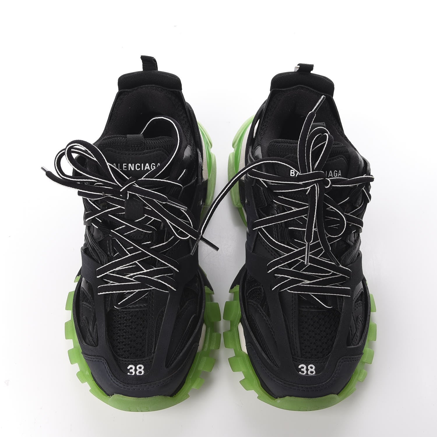Balenciaga Mesh Nubuck Effect Fabric Glow in the Dark Womens Track Sneakers 38 Black Glow 5 of 11