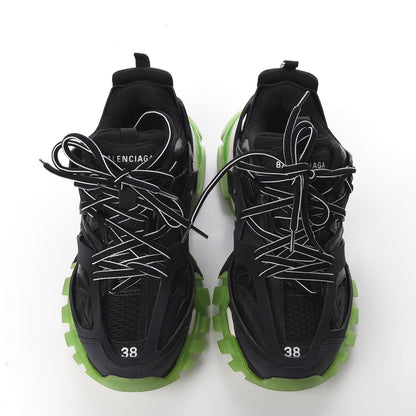 Balenciaga Mesh Nubuck Effect Fabric Glow in the Dark Womens Track Sneakers 38 Black Glow 5 of 11