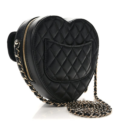 Chanel Lambskin Quilted CC In Love Heart Bag Black 3 of 11