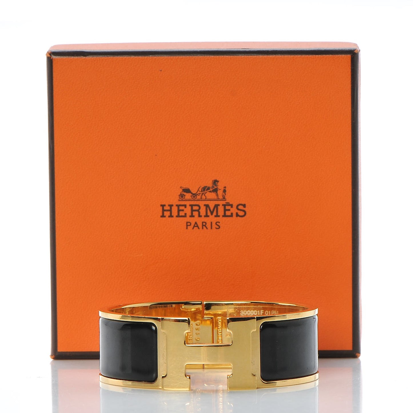 Enamel Wide Clic Clac H Bracelet PM Black