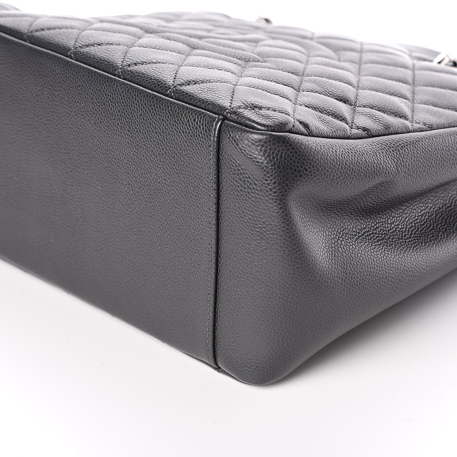 Chanel Caviar Quilted Grand Shopping Tote GST Dark Grey 9 of 10