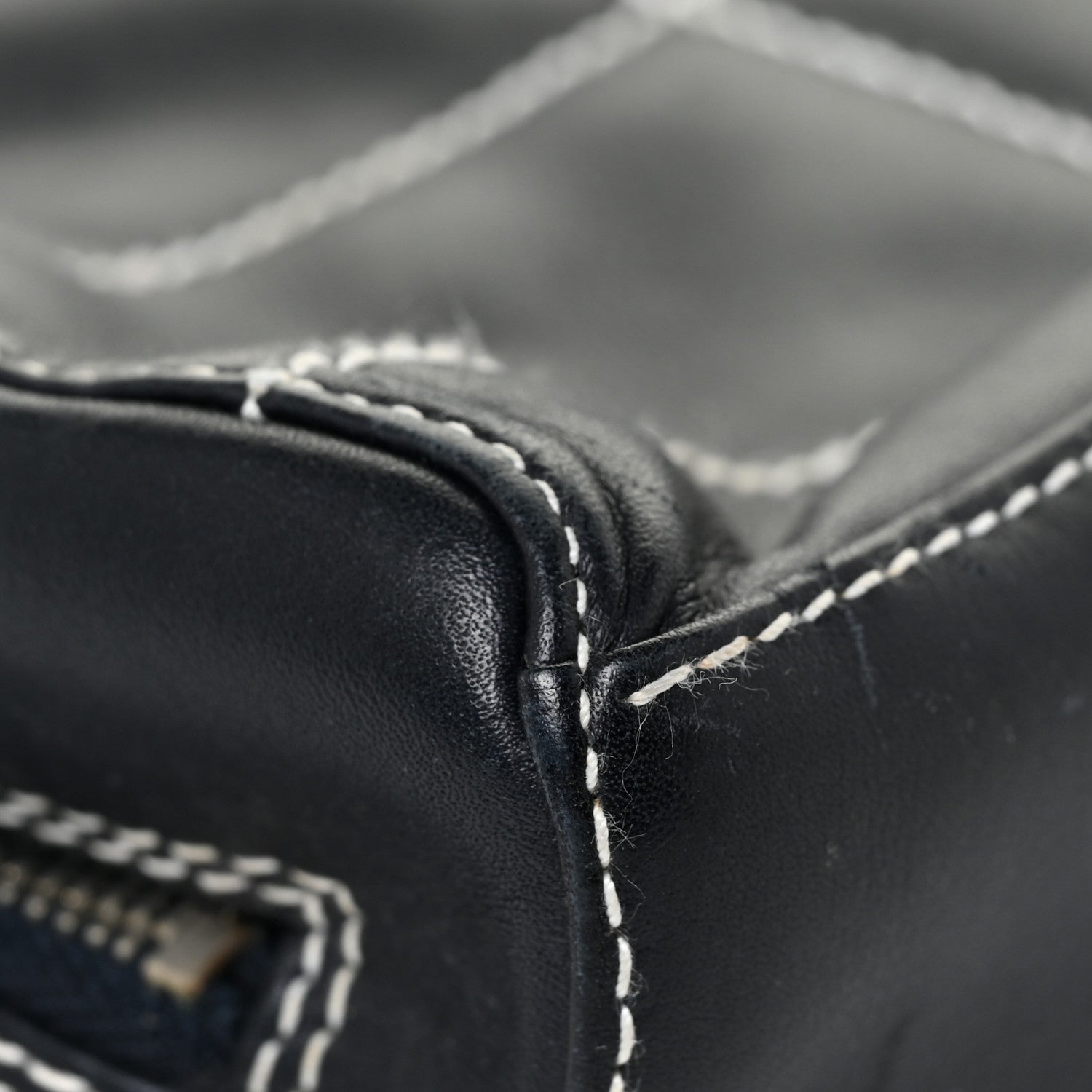 Chanel Lambskin Square Stitched Shoulder Bag Navy 14 of 26