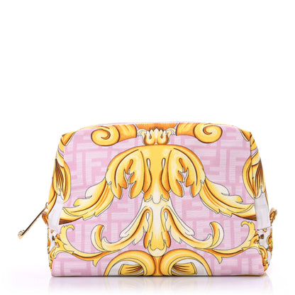 Fendi X VERSACE Nylon Fendace FF Baroque Medium Trapezoid Beauty Pouch Pink 1 of 8
