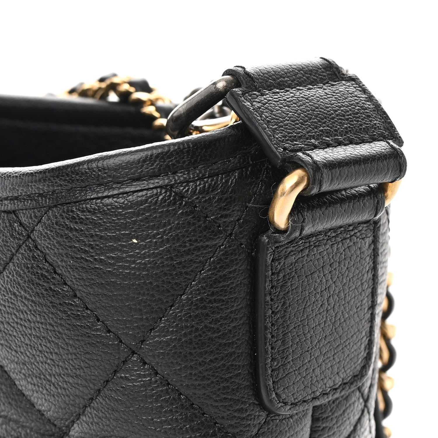 Chanel Patent Goatskin Quilted Medium Gabrielle Hobo Black 13 of 16
