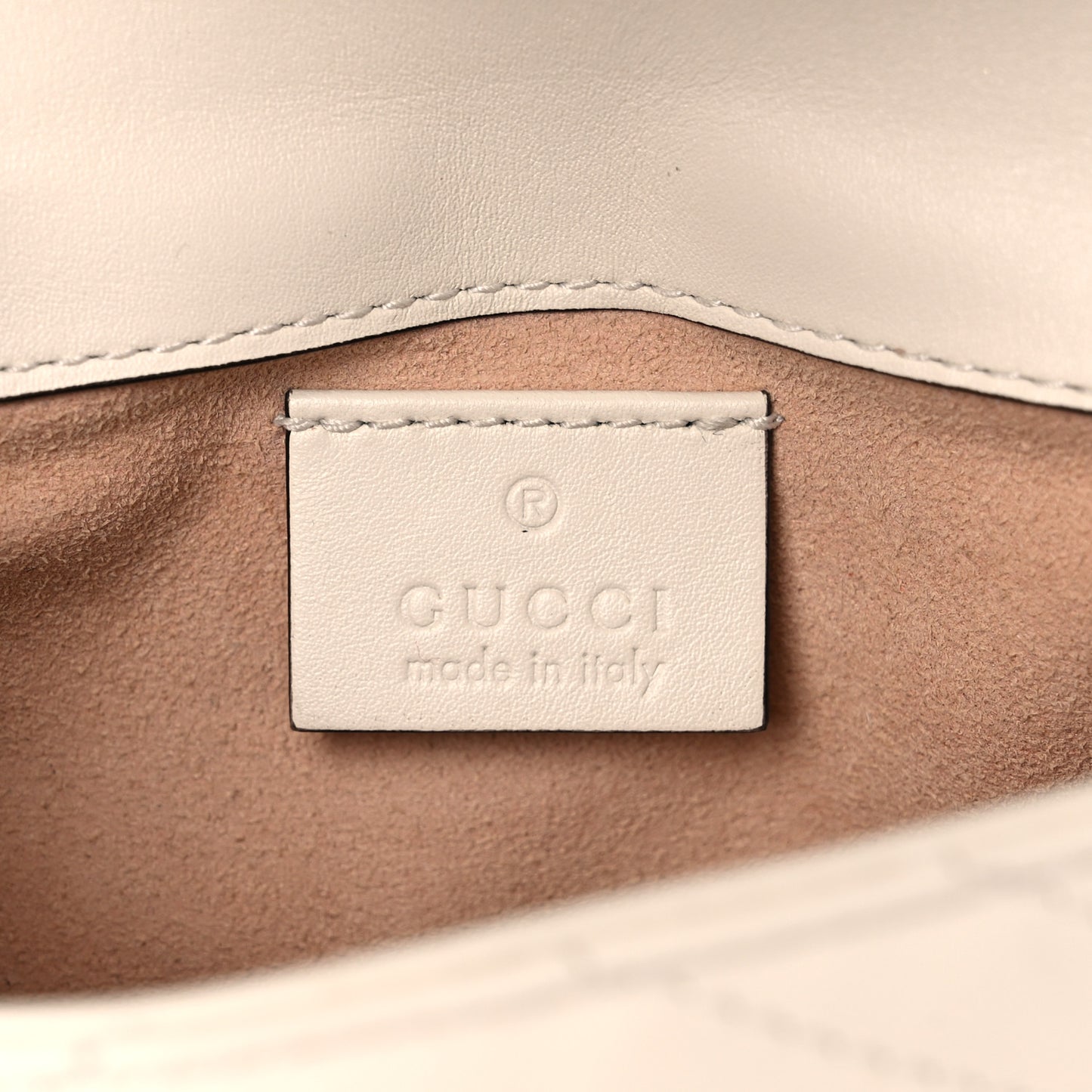 Calfskin Matelasse Super Mini GG Marmont Shoulder Bag White