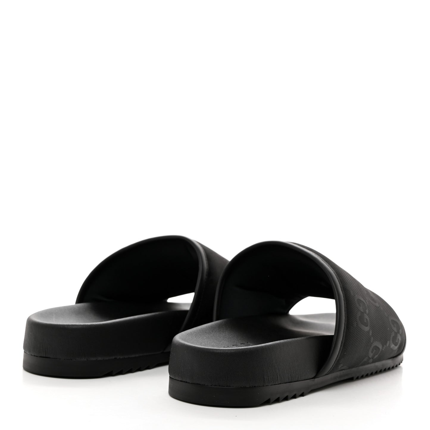 Econyl Nylon Demetra GG Monogram Mens Off the Grid Slide Sandals 8 Black